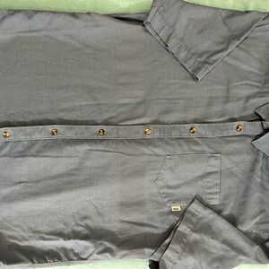 Vans Blue and Cream Button-Up Shirt